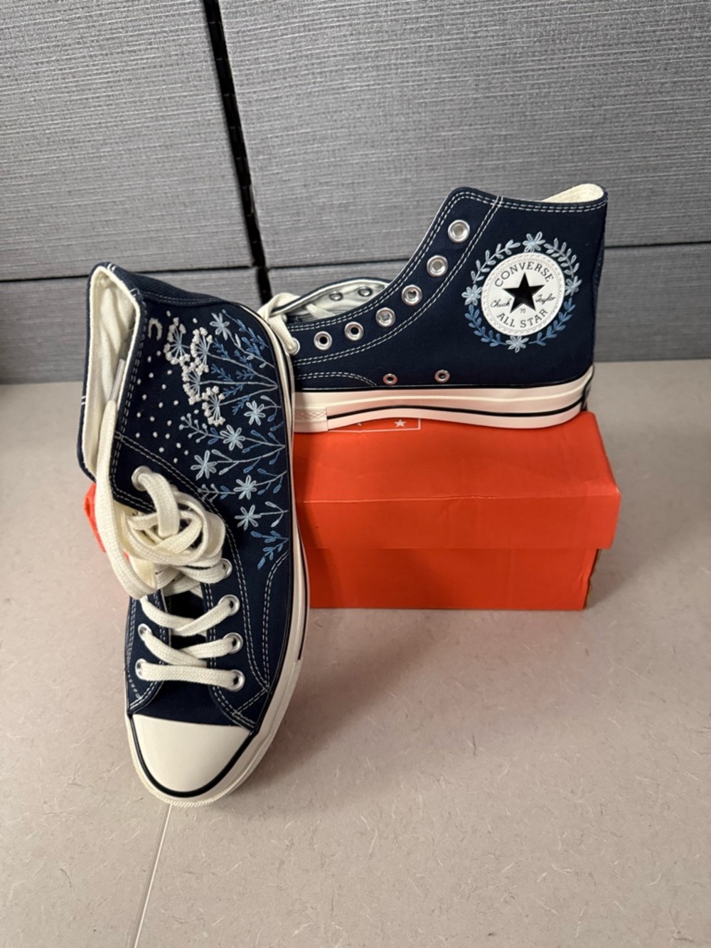 Custom Embroidered Converse 1970s: Floral Chuck Taylor Shoes Women’s US 10